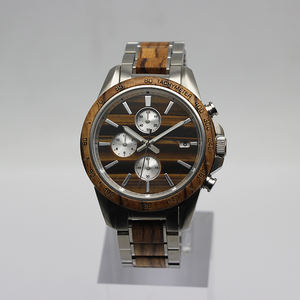 학년 신사 사용자 정의 석영 시계 일본 운동 최신 디자인 패션 대리석 얼굴 우아한 나무 케이스 - Product Image 4