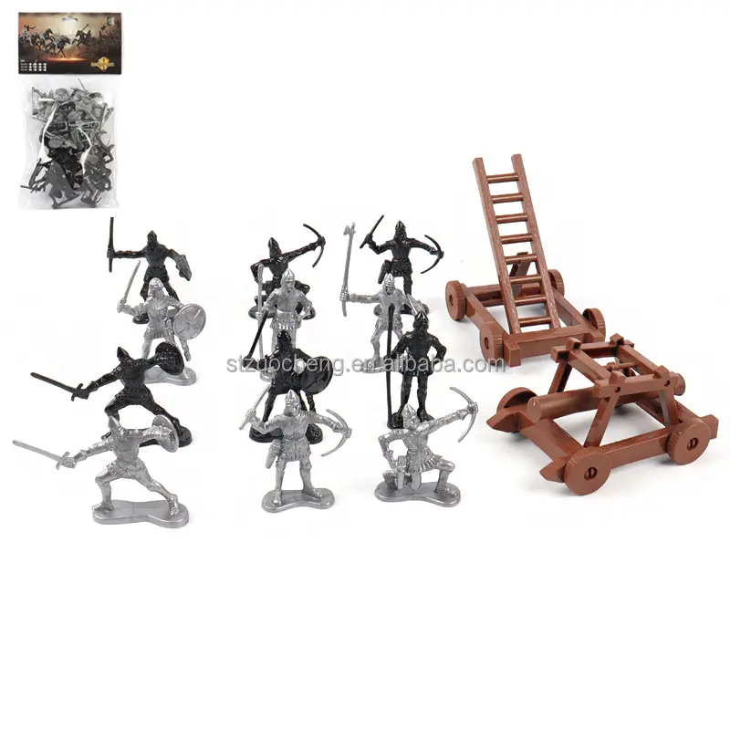 Cheap 15/19pcs plastic Medieval Knights Roman Mini Soldiers Toys army men soldier figure play set for kids