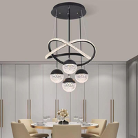 Lustre LED moderne suspendu pour îlot de cuisine, salle à manger, maison, restaurant, style minimaliste, avec télécommande