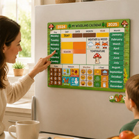 Tableau Cognitif Montessori des Saisons et des Dates, Calendrier Magnétique d'Éveil Précoce pour Enfants