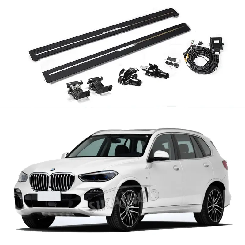 BMW X5パワーランニングボード用の格納式電気あぶみ防水ナーフバーX5E70 F15 G05用の展開可能なサイドステップ