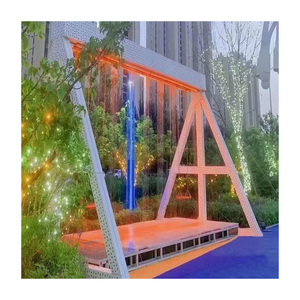 Thương Hiệu Mới Hiện Đại Ngoài Trời Thác Ma Thuật Kỹ Thuật Số Nước Rèm Đu Thép Không Gỉ Nhựa Vườn Đài Phun Nước Với Đá Kết Thúc - Product Image 1