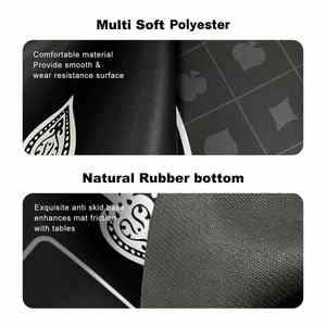 Portable Eco-Friendly Silicone Square Corners Customizable Texas Hold'em Poker <b>Mat</b> Non-Slip Table Game Layout with Carry Bag - Product Image 2