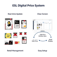 Sistema de Visualización de Precios con Tinta Electrónica, Etiquetas Electrónicas Inalámbricas BLE de 4 Colores, Kit de Demostración ESL, Etiquetas Digitales de Precio para Fruterías