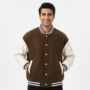 New <b>Cheap</b> Price Wholesale Varisty <b>Jacket</b> for <b>Winter</b> Men and Casual Wear Leather Sleeve Varsity CollegeBaseballjacket for men - Product Image 1