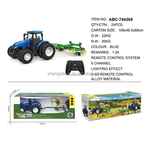 LK Toys 1/24 6CH Tracteur <span class=keywords><strong>RC</strong></span> Farmer Car Alloy <span class=keywords><strong>RC</strong></span> Trailer Tractor with Light Farming Toy with Wide Wheels - Product Image 3