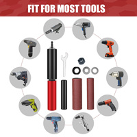 Sunnygram Kit de lijadora de husillo portátil, taladro de tambor de goma manual para metal/madera/vidrio/piedra, 10 mangas de lijado medianas de 3.0mm