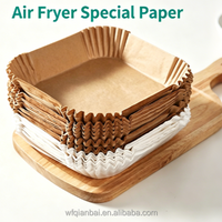 Papier sulfurisé carré jetable en pâte vierge, écologique, double face, enduit de silicone, résistant à la chaleur, pour friteuse à air, pain et biscuits