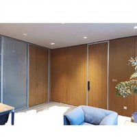 Modern Designed Sliding Partition Wall Aluminum Framed Glass MDF Office Furniture 85mm Thickness Sound Living Room Kitchen