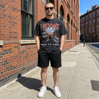 T-shirts pour hommes personnalisés vintage délavés à l'acide, T-shirts boxy imprimés pour hommes, T-shirt court boxy en coton épais 100% – Nouveau design