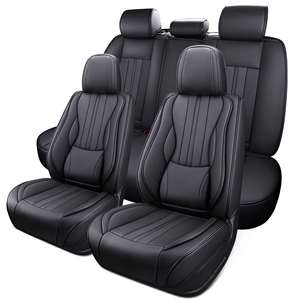 Housse de siège de voiture transfrontalière pour deux ou cinq places, toutes saisons, entièrement enveloppante, en cuir Nappa perforé 3D - Product Image 1