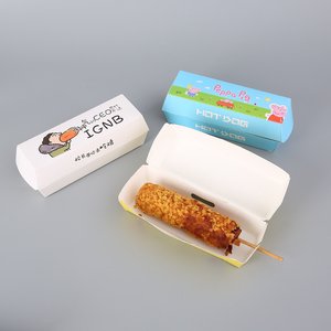 Custom Print Factory Direct Paper Hot Dog Box Various Style Packaging Hot Dog Fast Food Boxes