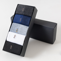 Vente en gros Boîte cadeau d'été en bambou respirant absorbant la sueur Ensemble de chaussettes en maille pour hommes