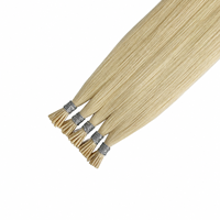Extensions de cheveux naturels double épaisseur en gros, extensions de cheveux Remy blondes à pointe I en kératine pour salon