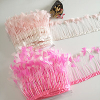 Vente en gros Mélange de couleurs Turquie Stripped Plume Fringe Plate Feather Trim pour Samba Dress Party Dance Clothes Accessory Decoration