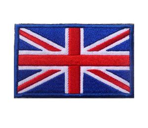Écusson drapeau britannique brodé avec crochet et boucle, 1 pièce, drapeau de royaume-uni et de Union Jack - Product Image 1