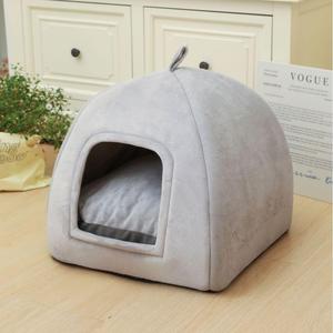 Casa de perro moderna de lujo para todas las estaciones, cama cuadrada para gatos, cueva para perros pequeños, cómodo patrón sólido, duradero para cartón durante todo el año - Product Image 2
