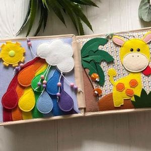 Libro Sensorial Montessori de Fieltro de Ciervo, Libro de Actividades de Tela Suave para Niños Pequeños, Tablero de Actividades de Fieltro para Desarrollo de Habilidades Básicas, ¡Gran Venta! - Product Image 3