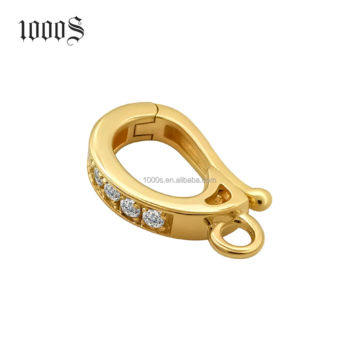 18K Jaune Or Véritable Diamant Naturel Personnalisé En Gros Accessoires Bijoux pour Bracelet Colliers Chaîne Fermoirs Accessoires