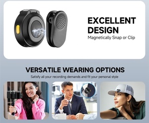 Microphone sans fil magnétique à clipser 2Mic, <span class=keywords><strong>micro</strong></span>-cravate à réduction de bruit <span class=keywords><strong>pour</strong></span> appareil photo reflex numérique, <span class=keywords><strong>iPhone</strong></span>, Android, enregistrement vidéo, vlogging - Product Image 3