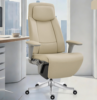 Chaise de bureau en cuir réglable à dossier haut avec fonction de relaxation de luxe, chaise d'ordinateur pour dirigeant