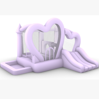 Château gonflable violet avec toboggan, aire de jeux, parcours de divertissement, château de rebond, pour événements promotionnels, location, usage commercial et activités d'escalade