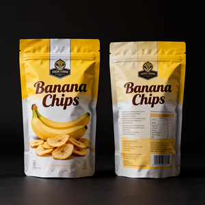 Sacs d'emballage en plastique laminé mat en aluminium avec fermeture éclair pour chips de mangue et de banane en gros - Product Image 3