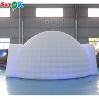Tente gonflable à demi-dôme géante pour l'extérieur, portable, à bulles blanches, éclairage Igloos pour fêtes Disco Doom Air Tentes