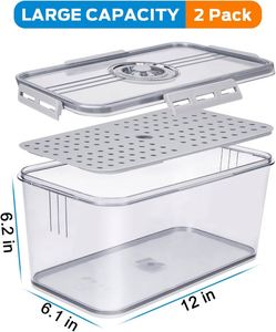 Organizadores de Plástico para Almacenamiento de Alimentos en la Sala de Estar con Bandeja de Drenaje y Temporizador, Juego de Bandejas para Huevos de Varios Tamaños - Product Image 2