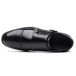 Chaussures de moine modernes de créateur pour hommes en cuir PU haut de gamme, d'inspiration coréenne, à double boucle, pour les déplacements professionnels et les occasions formelles - Product Image 3