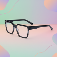 Montures de lunettes optiques carrées surdimensionnées classiques en patchwork pour unisexe, lunettes de marque rétro, montures de lunettes de prescription