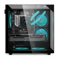 Soeyi Stock ATX PC Case Oem Odm 2025 New Design 0.6MM Ultra Thickness Three Sided Tempered Glass Gaming Computer Case for PC