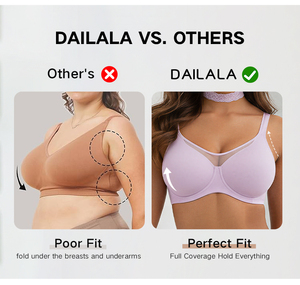 Soutien-gorge à armatures sans doublure, sexy, grandes tailles, pour femme de bureau, usage quotidien, transparent, fermeture dorsale, vente en gros - Product Image 6