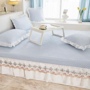Ensemble de matelas rafraîchissant Tatami en soie glacée à motif cellulaire, literie d'été pliable et lavable en machine - Product Image 5