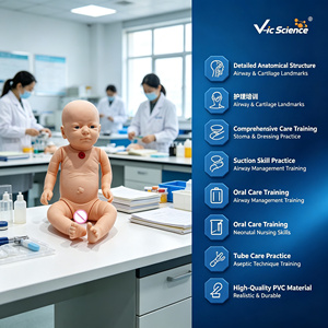 Modelo de Cuidado de Traqueostomía Infantil de PVC a Tamaño Real con Práctica de Succión para Laboratorio de Enfermería, con Certificaciones CE, ISO, ROHS y CNAS - Product Image 1