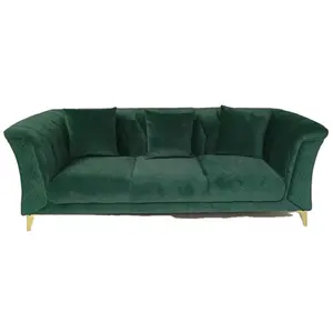 Modern 3 Seater Fabric Sofa for Home Office and Living Room Green Couch for Hotel Commercial Use for Leisure Facilities