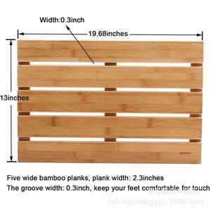 Alfombra de Baño Rectangular de Madera, Color Natural, Resistente al Agua, para Ducha - Product Image 3