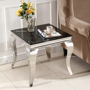 Cheap Home Furniture <strong>Dining</strong> <strong>Tables</strong> Party Stainless Steel Frame <strong>Square</strong> <strong>Glass</strong> Coffee <strong>Table</strong> - Product Image 4