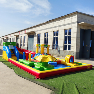<span class=keywords><strong>Piscine</strong></span> gonflable colorée pour l'intérieur et l'extérieur avec toboggan, parcours d'obstacles, toboggan aquatique, maison de jeu pour enfants, aire de jeux - Product Image 1