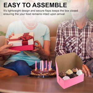 Scatole Rosa per Pasticceria per Cupcake, Dessert, Biscotti, Caramelle - Confezioni Ideali per Pasticcerie e Dolci Fatti in Casa, e Regali - Product Image 5