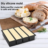 Moule à glace en silicone réutilisable et écologique, best-seller, de qualité alimentaire, pour snacks, sushis, whisky, forme quatre barres, facile à utiliser