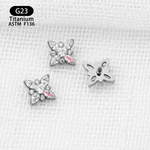 <b>Titanium</b> Butterfly Zircon <b>Stud</b> Earring 5.6mm F136 For Cartilage Lip Ear Piercing Jewelry - Product Image 4