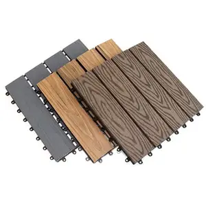 Wholesale Cedar Color Interlocking Plastic Base for Wpc Wood Composite DIY Decking Flooring Garden Tiles