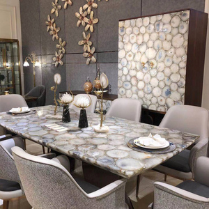 Tavolo da Pranzo Lungo in Quarzo Rosa di Alta Gamma, Arredamento di Lusso in Marmo Rosa - Product Image 4