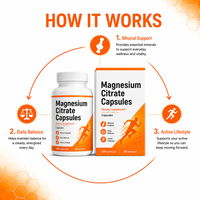 Capsules de citrate de magnésium pur exceptionnel, complément alimentaire pour adultes soucieux de leur santé