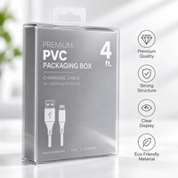 Boîtes en plastique PVC transparent personnalisées en usine, logo en relief recyclable et respectueux de l'environnement pour l'électronique grand public