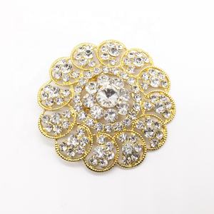 ヴィンテージスタイルガラスクリスタルラインストーン女性と男性用ウェディングトッパーブローチ特大ウェディングブローチ - Product Image 2