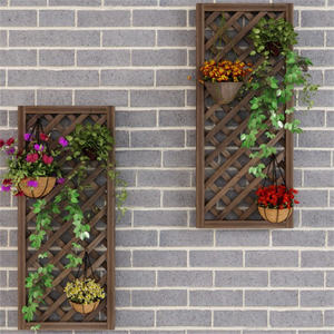 Barrière murale en bois carbonisé pour l'extérieur, <span class=keywords><strong>grille</strong></span> anti-corrosion, cadre floral, clôture artisanale - Product Image 3