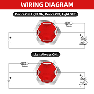 Anillo de interruptor de botón pulsador de Metal de cabeza alta de 4 pines de 16MM, interruptor de botón pulsador de encendido y apagado impermeable LED, interruptor de botón pulsador de <span class=keywords><strong>12V</strong></span> 20A para coche - Product Image 5