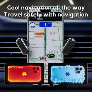 Pluska GW12 <b>Car</b> Phone Cooling Holder High Speed Fan Smartphone Radiator Vent Clip Phone Holder Stable Steel <b>Hook</b> Phone Cradle - Product Image 6